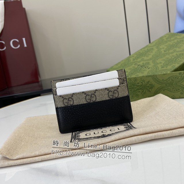 Gucci專櫃古馳最新款飾鏤空互扣式雙G卡片夾卡包 jh2106型號：701425
